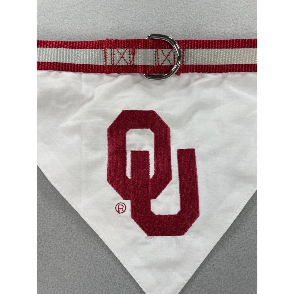 Pets First Oklahoma Sooners Dog Bandana Collar Reflective OU NCAA Crimson White